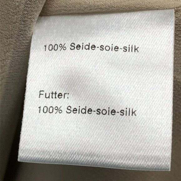 AKRIS Tan Beige Square Neck Silk structured professional flared dress size 4 - Picture 5 of 7